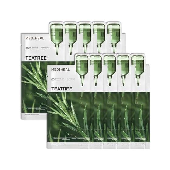MEDIHEAL OFFICIAL Tea Tree Essential Mask 10 Pieces Teatree Essential Mask 10P Korean Pack Skin Rough Prevention Care For Sensitive Skin Full of