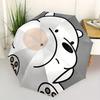 1pc We Bare Bears Friends Automatic Folding Umbrella with 8-Rib Compact & Lightweight Design, Self-Opening/ Closing,085