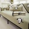 Panda Embroidery Sofa Cover for Living Room Sofa Towel Mat Non-slip Couch Cover Black Edge Sofa Towel Seat Pad Home Protection
