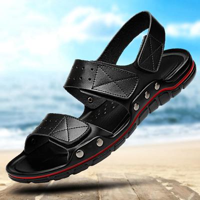 Zomer Mannen Leer Casual Sandalen Grote Maten 50 Buiten Zwart Wandelen Zachte Luxe Schoenen Sandalias Hombre Nieuwe Mode 2026