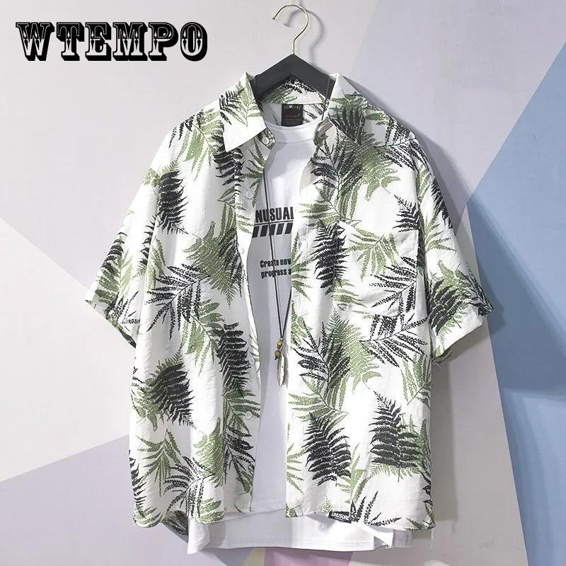 

Летний цветок Рубашка с короткими рукавами Мужская Японская Гавайская Зрелая Гонконг стиль Красивый Модный Популярный рубашка