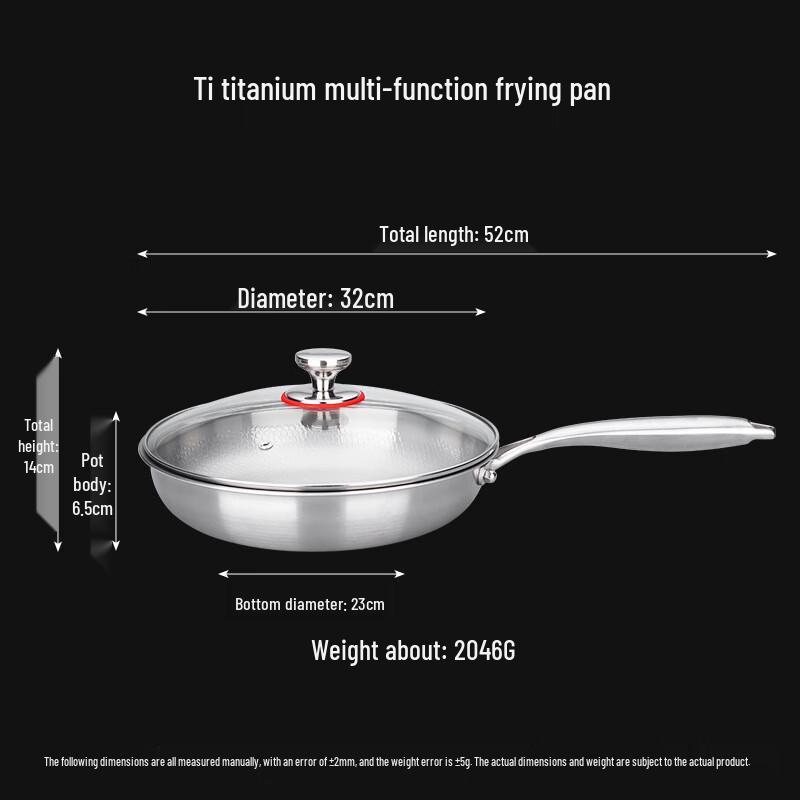 Zhishi Titanium Frying Pan with Lid, 30cm