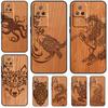 Turtle Elephant Dragon Wood Case For Xiaomi 13T Pro 14 12T 11T 12 13 Lite POCO F5 X3 X4 X5 X6 Pro M6 F3 F4 M5s Cover