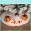 Elegant Long Plush White Christmas Tree Skirt Soft Fabric For Beautiful Tree Decor
