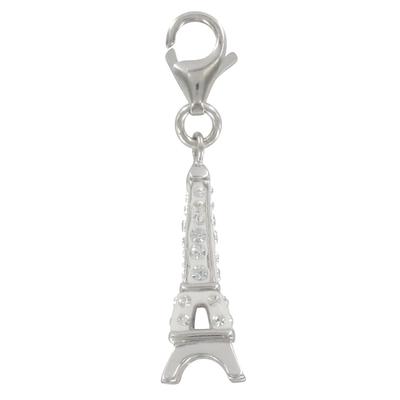 [Q4893] - Silver Charm Pendant 'Eiffel Tower' Silver-white (rhodium-plated) - 20x8 Mm