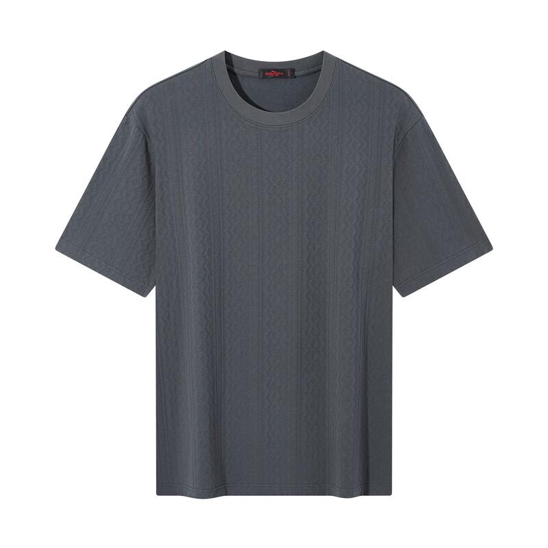Men's Jacquard Stripe Loose Fit Short Sleeve T-Shirt