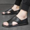 Fashion Men's Summer Sandals 2025 New Fashion Casual Roman Leather Wear Outdoor Personality Dual-use Driving Slippers Sandals for Men