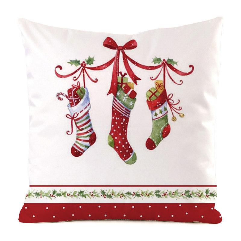 

Рождественские украшения, чехол для рождественской подушки, чехол для подушки из соснового дерева, рождественский чехол с принтом Санта-Клауса 40x40cm