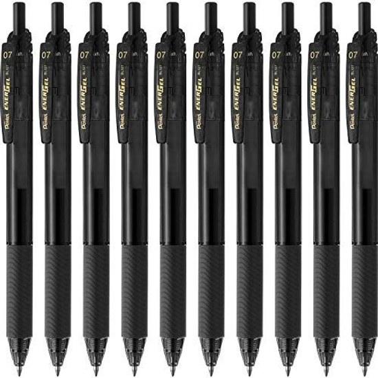 Pentel Ballpoint Pen Gel Ink EnerGel ES 0.7mm Black Barrel BL127-A 10 Pieces