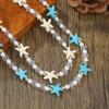 Adjustable Starfish Necklace Ornaments Beach Beaded Necklace Vintage Bohemian Style Necklace  Women