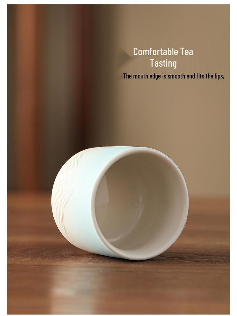 Kung Fu Tea Set: White Porcelain & Ceramic Teacups, Mutton Fat Jade Master Cup, Tea Bowl Set Gift