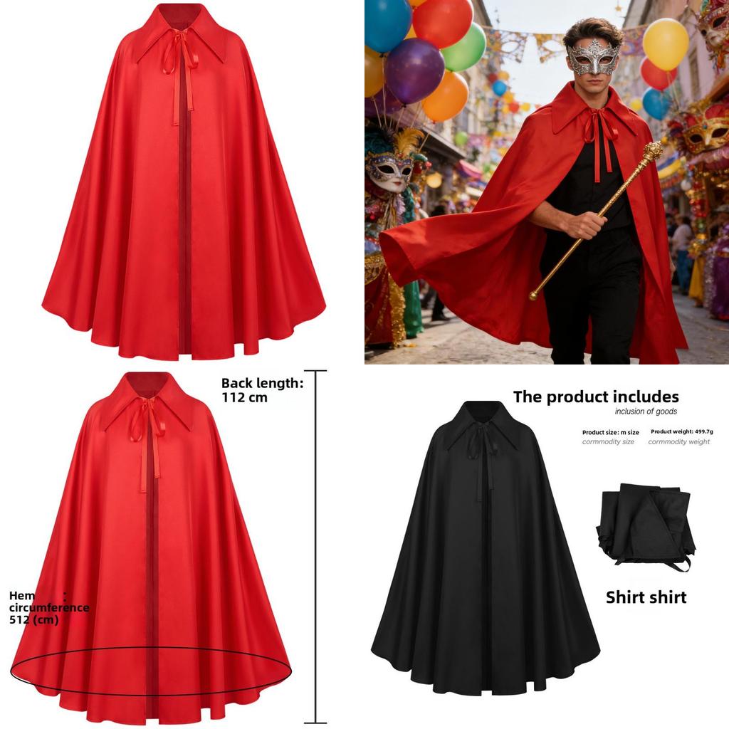 Wizard Fantasy Cloak Medieval Retro Steampunk Costume For Halloween Cosplay And Themed Parties