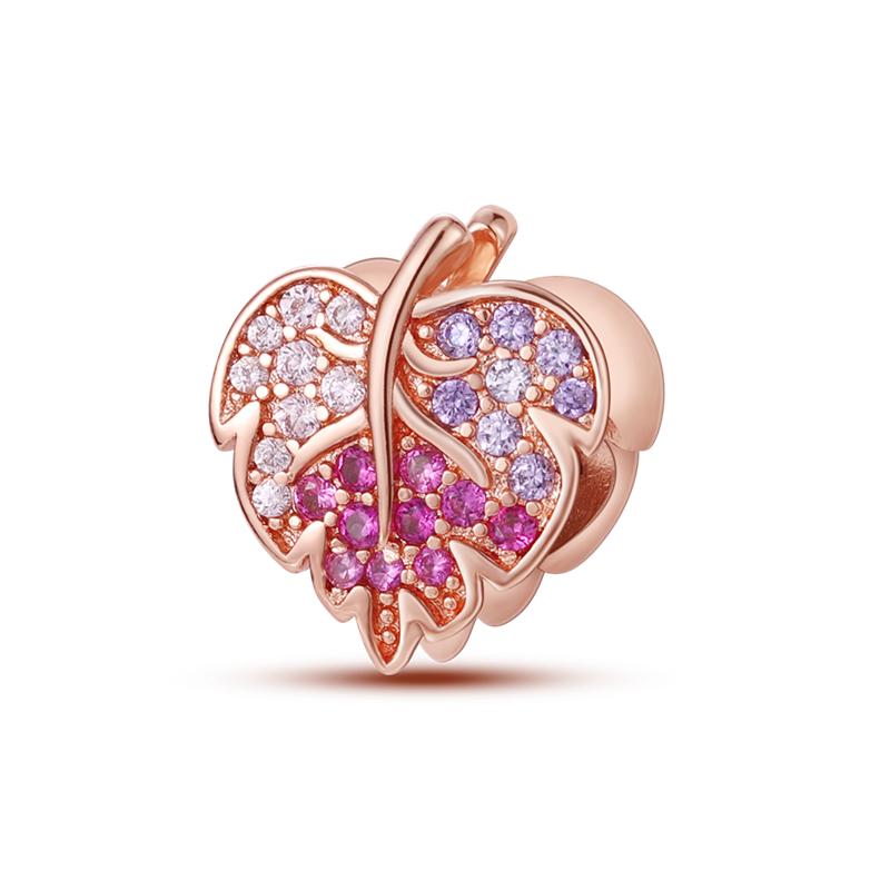 Fashion Copper Dangle Plant Charm Beads Four Clover Original Accessories Bracelets Diy For Pendant Necklace Making Women