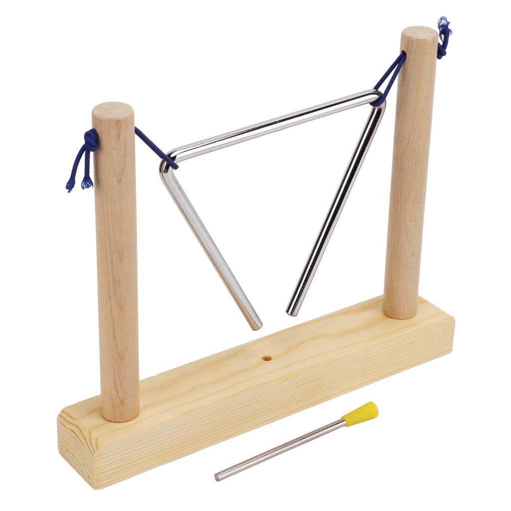 Hand Percussion Triangle Musical Instrument with Pine Frame for Performance Playing