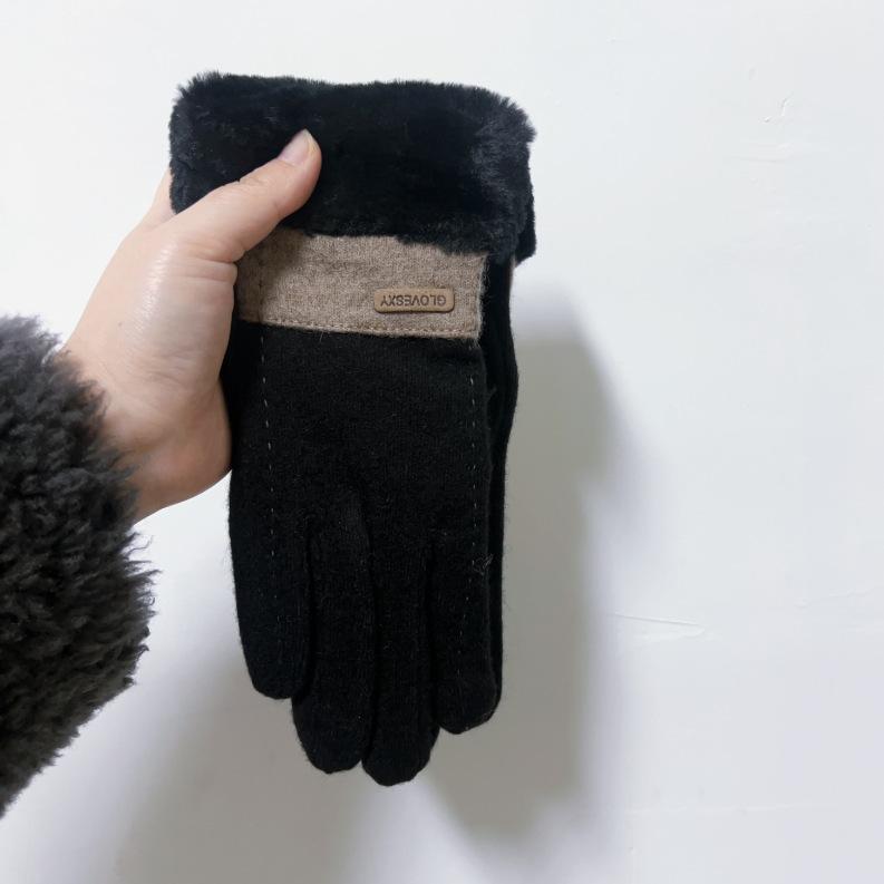 Gants femme hiver chaud équitation version coréenne velours épaissi froid et coupe-vent écran tactile hiver daim velours allemand étudiants