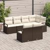 Ensemble de canapé de jardin vidaXL 7 pièces avec coussins Marron Poly Rattan, Canapé de jardin 2 places vidaXL 3346418