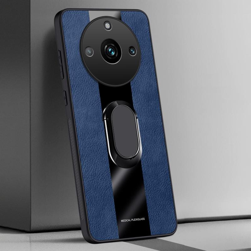 

Кожаный чехол с держателем-кольцом для Realme 11 Pro Plus Обложка Роскошный Магнитный Силиконовый Защитный Чехол для Телефона для Realme 11 5G Realme11 For Realme 11 Pro синий