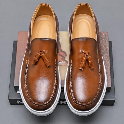 Retro Mode für Herren Schwarz Braun Quasten Stil Flache Schuhe Lederschuhe Lässige Loafer Formelle Kleidung Schuhe Zapatos Hombre
