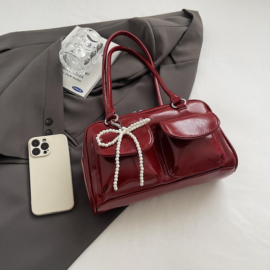 Fashionable Underarm Bow Bag for Women  Korean Edition New Simple Leisure Pillow Bag Trendy Versatile Shoulder Bag