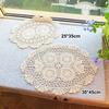 Neue Vintage Häkeldeckchen Shabby Chic Handgemacht Gehäkelte Platzsets Ovaler Tischläufer
