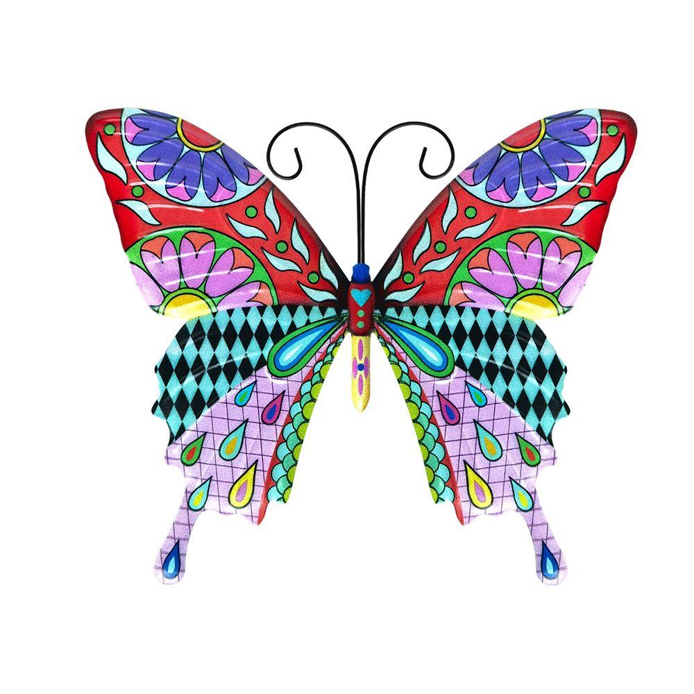 Butterfly Lizard Metal Animal Wall Decor Art Craft Sculpture Hang Indoor Outdoor for Home Garden Office Landscape Decoration