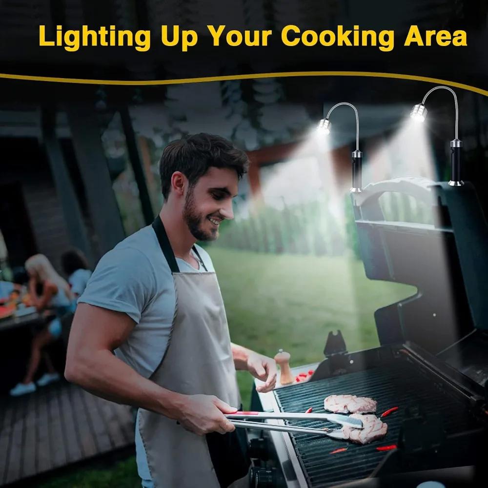 Barbecue Grill Light Magnetic Ultra-Bright with Super Bright LED Lights Mens Stocking Stuffers Grilling Gifts 1 Pair