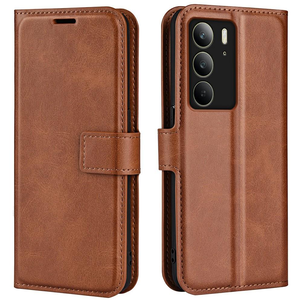 For Realme C75 4G Stand Case Anti-Scratch Calf Texture Leather Phone Cover