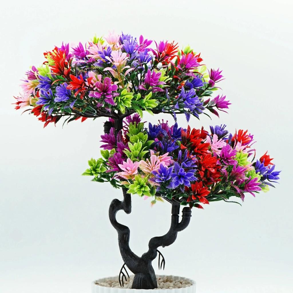 Künstliche Blume, Höhe 31cm, Grün, Xiangyun Kiefer Bonsai, Heimdekoration, Hochzeitsszene, Desktop Grünpflanze Topfpflanze