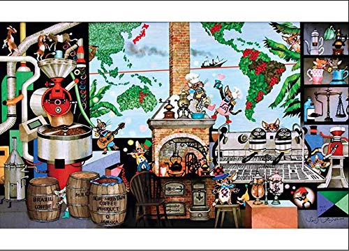 

500-piece jigsaw puzzle by Seiji Fujishiro, La Bee Coffee: The Roots of Life (38x53cm)