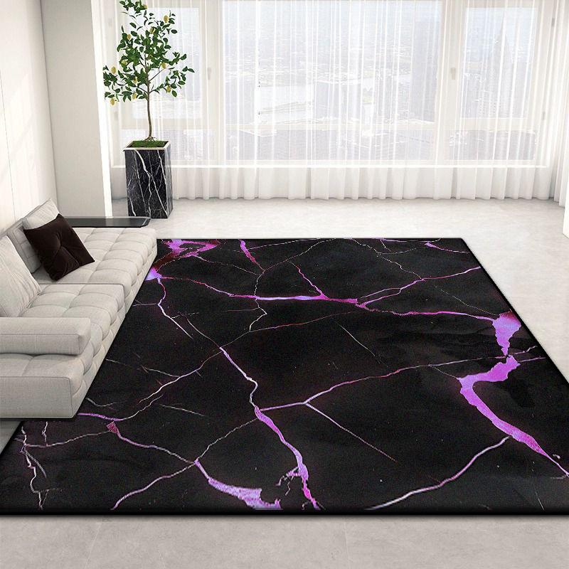 Nordický luxusní domácí koberec do obývacího pokoje Pratelný Černobílý Mramorový Koberec pod Pohovku do Ložnice Dekorace Obývací Pokoj Protiskluzová Podlahová Rohož