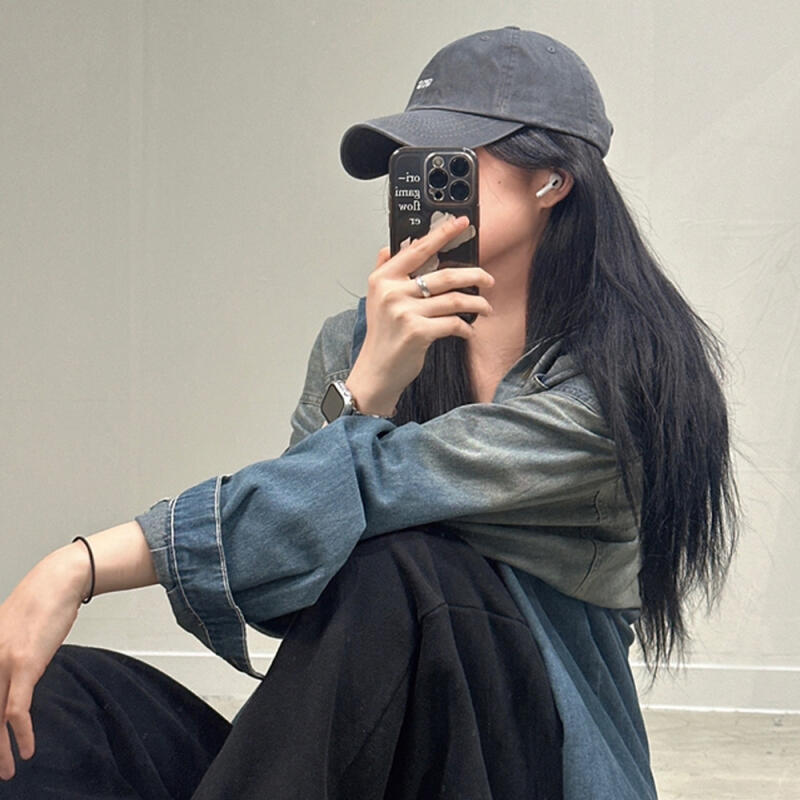 SANS Washed Ball Cap Deep Cap (4 SIZE) CAP Charcoal M