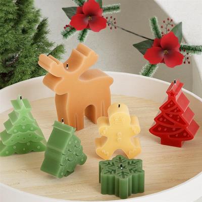 Weihnachts-Silikon-Kerzenformen, DIY-handgefertigte Backformen, Aromatherapie-Herstellungswerkzeuge, Weihnachtsdekorationsformen, Urlaubsparty