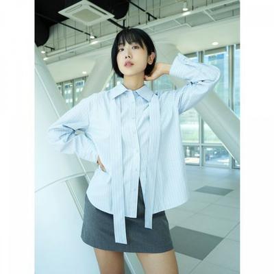 Cc Collect Tie Strap Stripe Shirt C253msc003