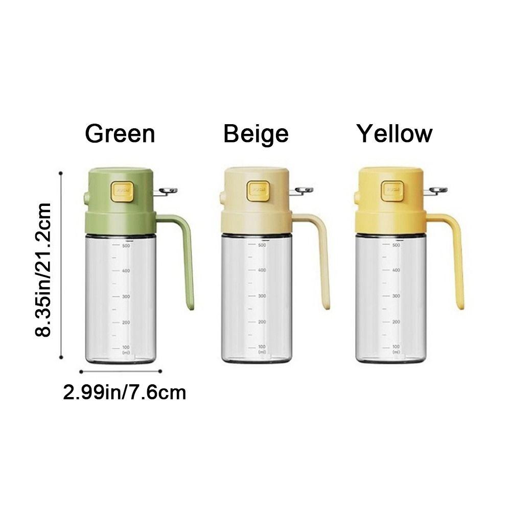 Glass 2 in 1 Oil Sprayer Automatic Lid Refillable Olive Oil Storage Bottle 500 ML Large Capacity Oil Dispenser Barbecue