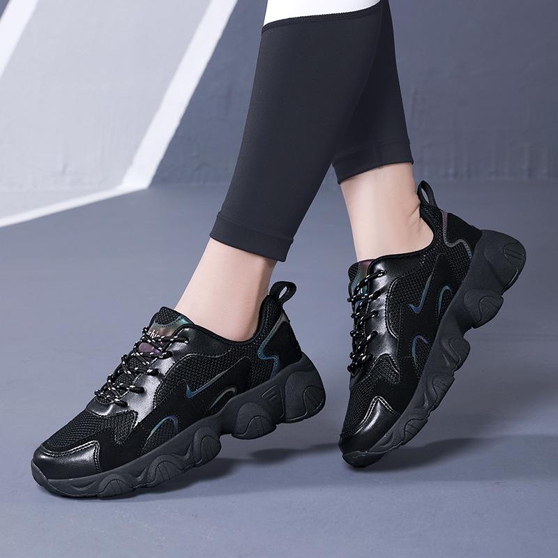 Shoes Women's Versatile Dad Shoes Women's New Mesh Casual Sports Shoes Thick-soled Breathable