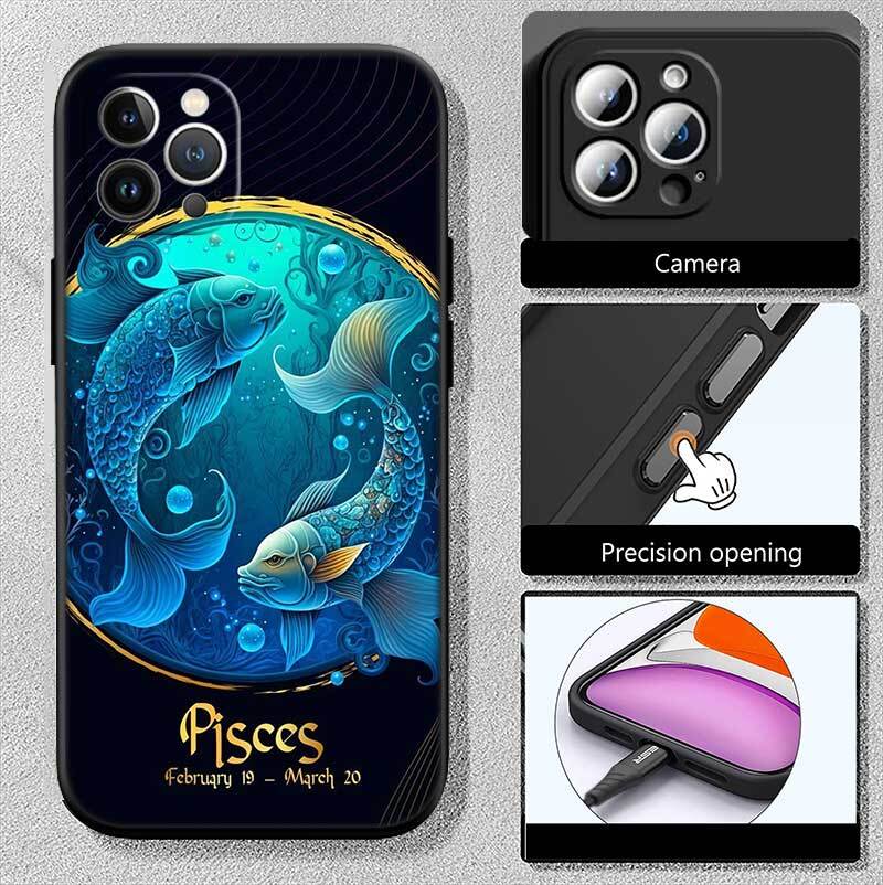 12 Constellation Card Phone Case for Redmi Note 12 12S 12C 13 13C 13R 14 14S 14R 14C 11A 13X A3 A3X A4 A5 Pro Max Plus