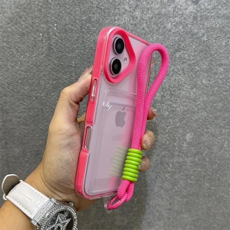 Applicable To iPhone11promax Simple Transparent Card Case Mobile Phone Case Lanyard Apple 11 Silicone 11 Anti-drop 11 Sets