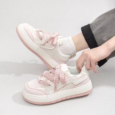 Thick-soled Little White Shoes Spring and Autumn New Round Head Soft Sole Big Head Shoes Thin Breathable Girl Casual Shoes