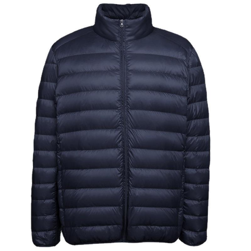 Down men's stand-up collar down jacket, light and short, large size, light white duck down jacket, Pinghu down jacket.