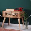 Bedside Bedside Table with Lid Nightstand with Pine Frame
