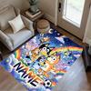 Rainbow Soccer Adventure Customized Name Carpet Suitable for Outdoor Dining Room Decorate Room Study Room Anti-slip Rug Decorate Offices