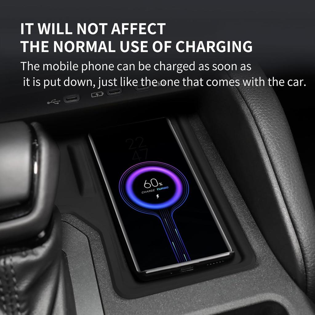 Smabee Center Console Wireless Charging Protective Mat For 2024 2025 Toyota Land Cruiser Prado 250 J250 LC250 Accessories Silicone Non-Slip Pad