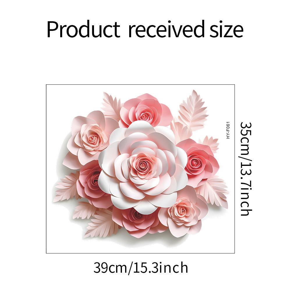 

1pc Three-dimensional Pink Flower Bedroom Living Room Entrance Home Decoration Wall Sticker Self-adhesive 35x39cm