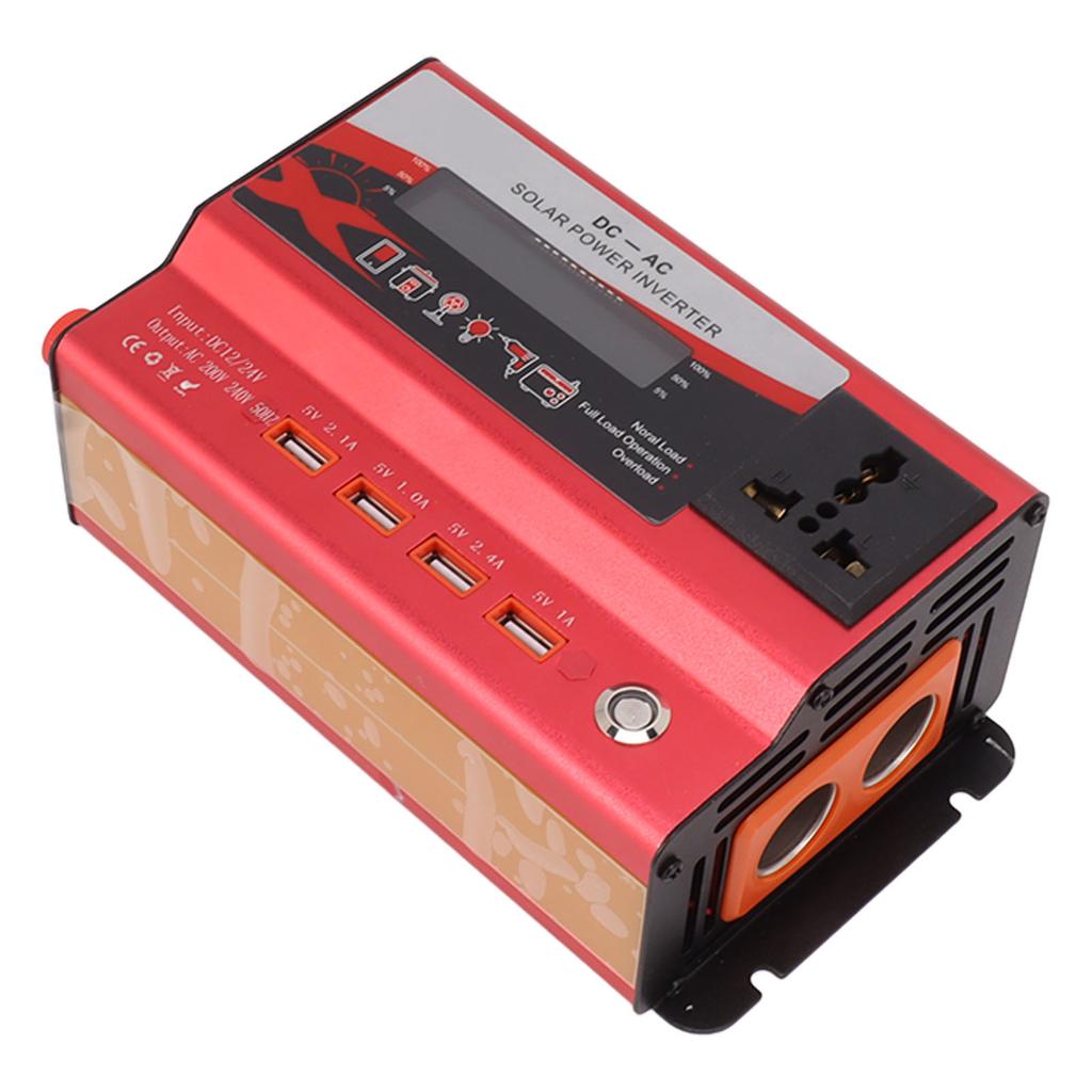 420W Car Inverter with LED Display 4 USB Port Aluminum Alloy Power Converter 12V to 220V