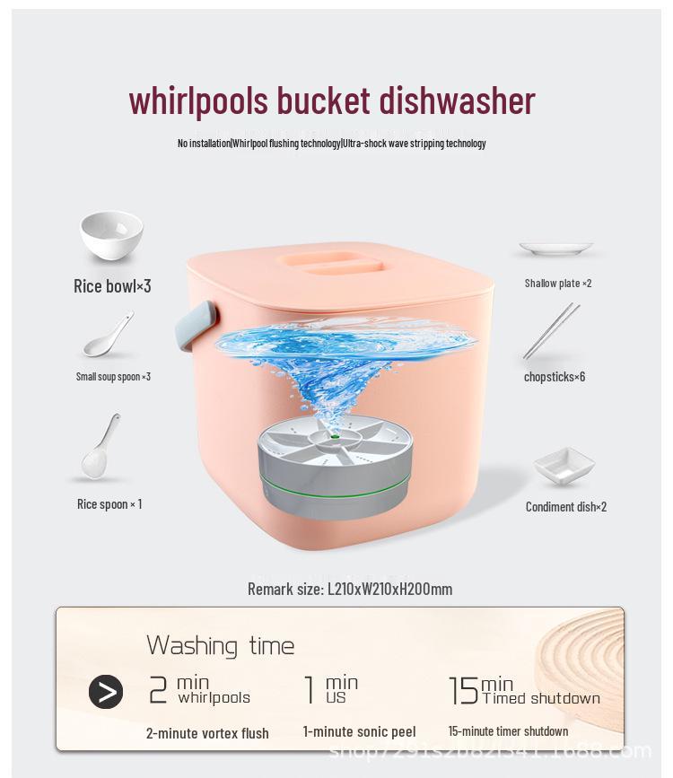 Compact Turbine Dishwasher: Integrated Sink Washer for Fruits, Vegetables & Dishes