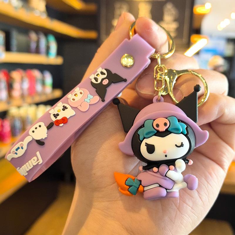 

New Magical Cute Cartoon Sanrio Keychain Hello Kitty Doll Kurorumi Key Ring Schoolbag Y2k Fashion Toys Anime Cartoon Frind