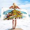 Absorbent Beach Towel Tiger Print Sand Free Lightweight Quick Dry Gym Sunbed Pool Swim Travel Towels Blanket for Men Women