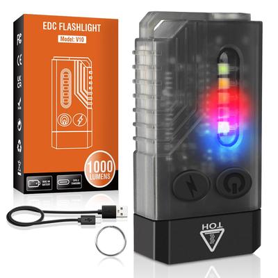 UniqueFire Flashlight LED Small Ultra Lightweight Multifunctional Handy USB Rechargeable LED 5 Levels of Light Adjustment High Brightness EDC 6 Light