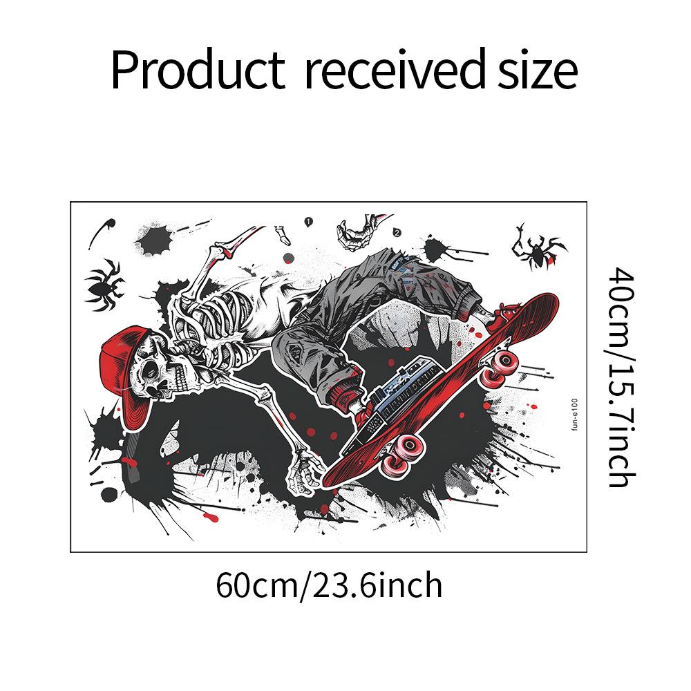 

Хэллоуин Череп Скейтборд Спальня Гостиная Домашний Декор Наклейки На Стены 40*60CM/fun-e100