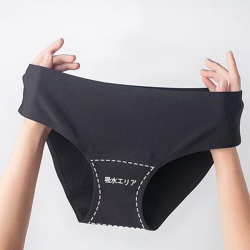 CORELAVISH [2-Pack] Seamless Absorbent Sanitary Panties, 40ml Capacity, 4-Layer Construction, Women's Period Briefs, Prevents Vaginal Discharge and In